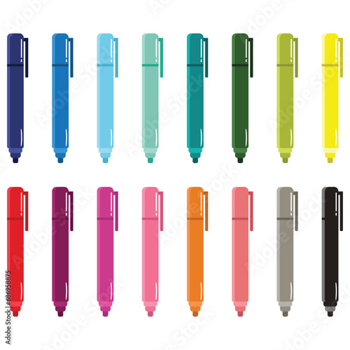 Marker Pen Clip Art Design Set