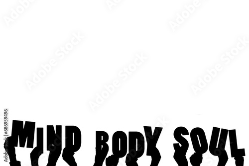 Photography Digital png illustration of hands and mind body soul text on transparent backgro