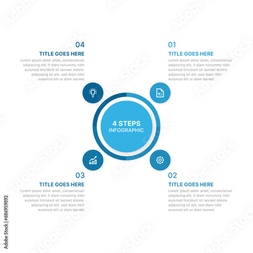 Circular Layout Round Infographic Design Template with 4 Options