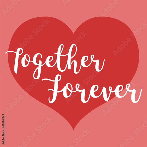 Digital png illustration of heart with together forever text on transparent background © vectorfusionart