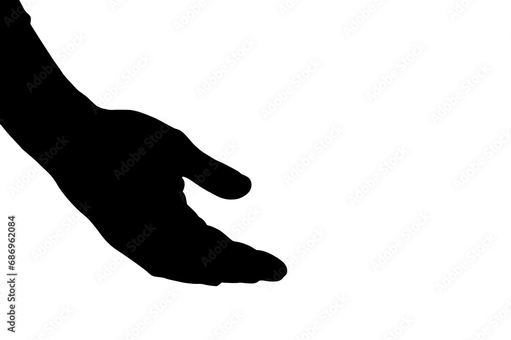 Digital png silhouette of hand reaching on transparent background Digital png silhouette of hand reaching on transparent background