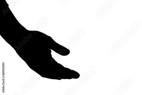 Digital png silhouette of hand reaching on transparent background © vectorfusionart