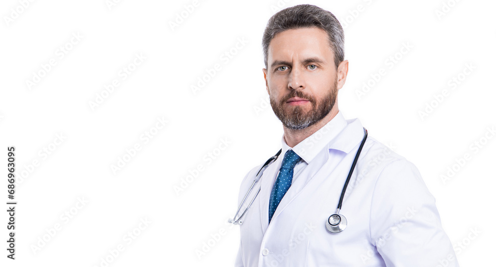 doctor or nurse in hospital. Healthcare and medicine concept. healthcare worker in clinic isolated on white. medical service. physician at healthcare office. Medical staff. copy space banner doctor or nurse in hospital. Healthcare and medicine concept. healthcare worker in clinic isolated on white. medical service. physician at healthcare office. Medical staff. copy space banner