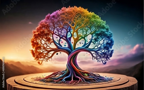 Circular Harmony Housing the Vibrant Tree of Life