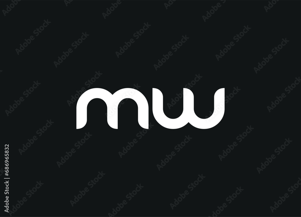 Obraz premium MW letter logo and initial logo design