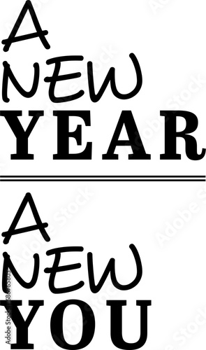 Digital png illustration of a new year a new you text on transparent background