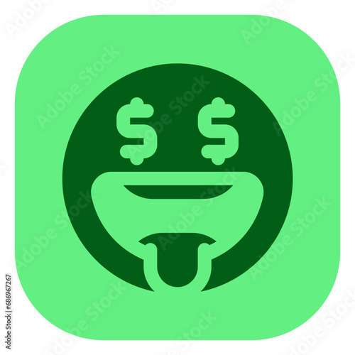 Editable greedy face expression emoticon vector icon. Part of a big icon set family. Part of a big icon set family. Perfect for web and app interfaces, presentations, infographics, etc