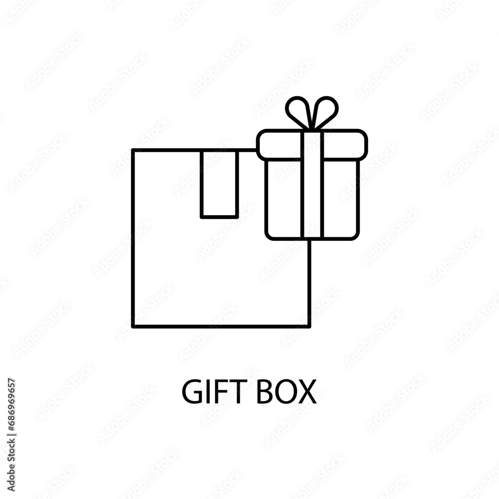 gift box concept line icon. Simple element illustration. gift box concept outline symbol design. gift box concept line icon. Simple element illustration. gift box concept outline symbol design.
