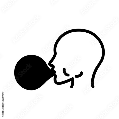 Solid black icon for Bubblegum