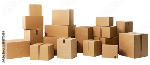 Cardboard boxes for shipping, isolated on white © twilight mist