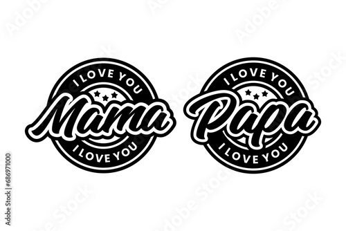 Logo mama and papa design template