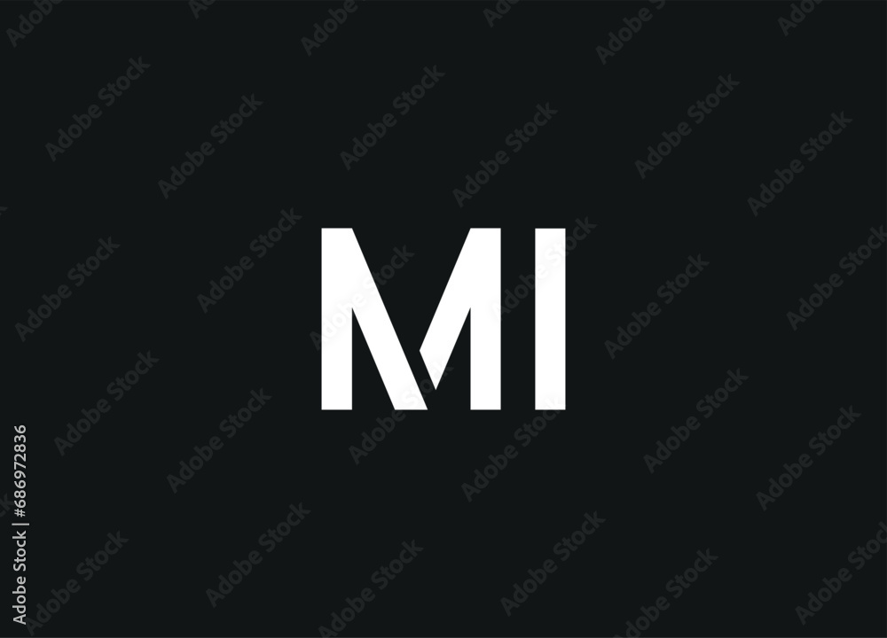 MI letter logo and initial logo design