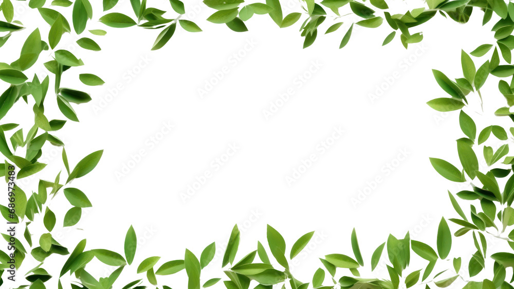 Frame it with cute green leaves that grow into small patterns. and swaying in the wind Collection of green leaves on transparent background. Isolated. Frame it with cute green leaves that grow into small patterns. and swaying in the wind Collection of green leaves on transparent background. Isolated.