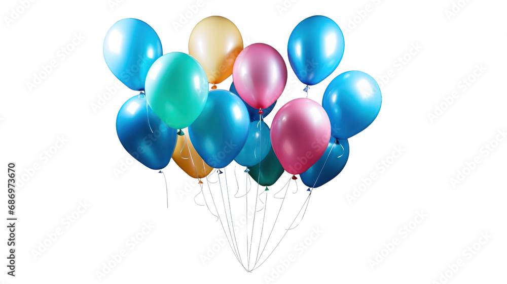 balloons floated. Celebration on transparent background. Isolated. balloons floated. Celebration on transparent background. Isolated.