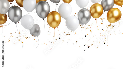 balloons floated. Celebration on transparent background. Isolated.