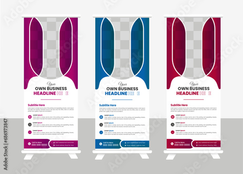 modern corporate roll up banner design.