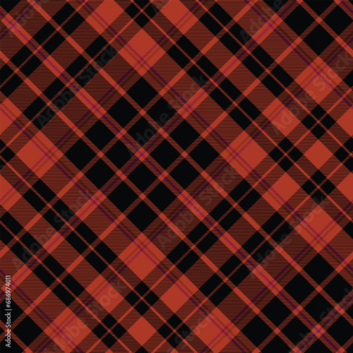 Black and Red Buffalo Plaid Seamless Pattern, Diagonal Gingham Red Crimson Elegant Tartan, Scottish Cage for Fabric Textile or Digital Paper