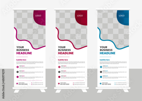 Business roll up banner design template for agency.
