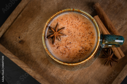Traditional Masala chai in a mug