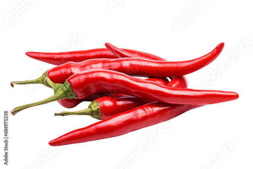 a bunch of red hot chili peppers isolated on a transparent background, organic ripe chili's PNG photo