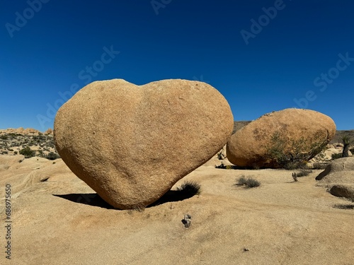 Canvas Print heart rock in joshua tree national park