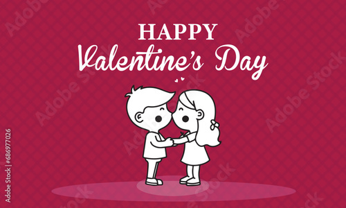 Valentine's Day Abstract background, valentine's day greeting background design, Card Design © Design planet1001