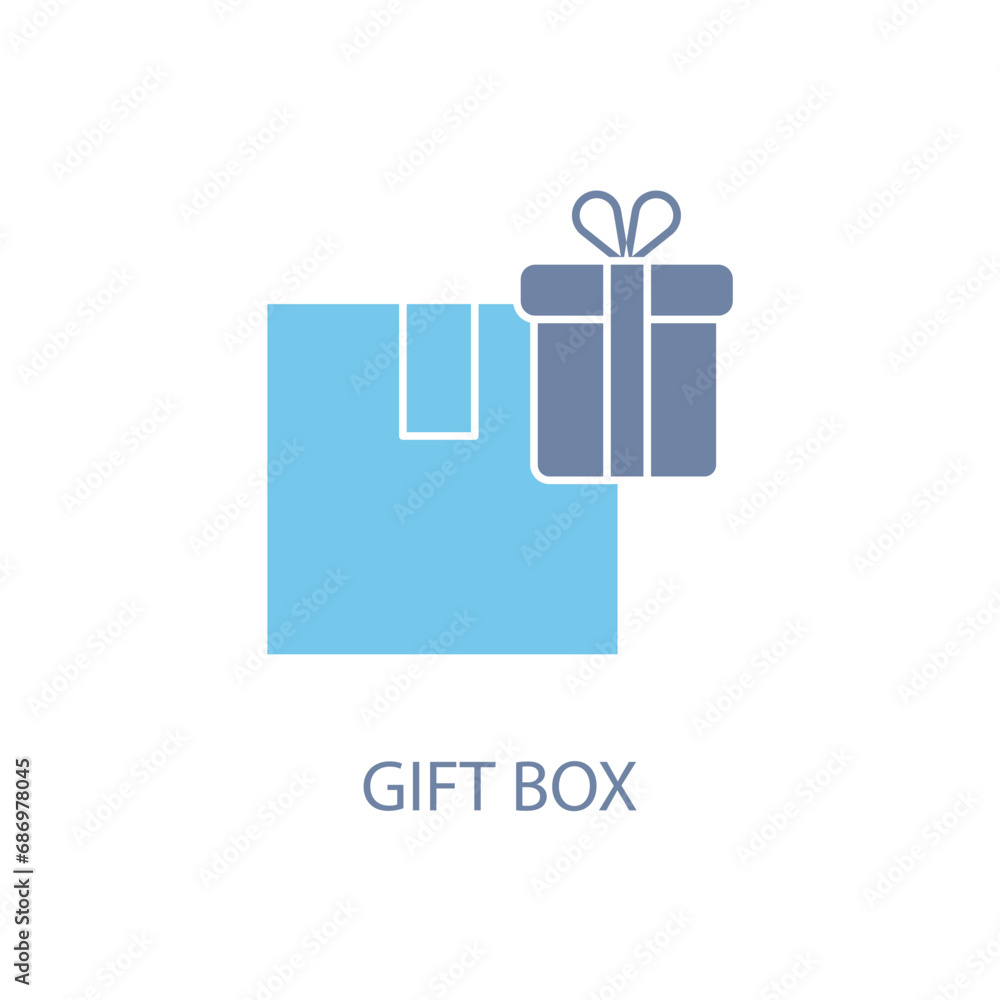 gift box concept line icon. Simple element illustration. gift box concept outline symbol design. gift box concept line icon. Simple element illustration. gift box concept outline symbol design.