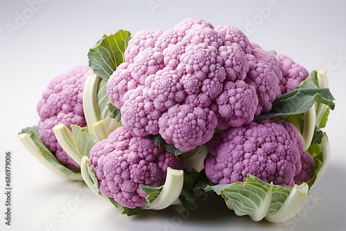 Healthy Food Ultra High Detail Cauliflower Image on White Background Generative AI
