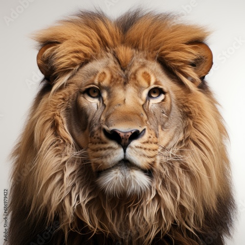 Isolated Lion Majesty Realistic Head Hair Generative AI