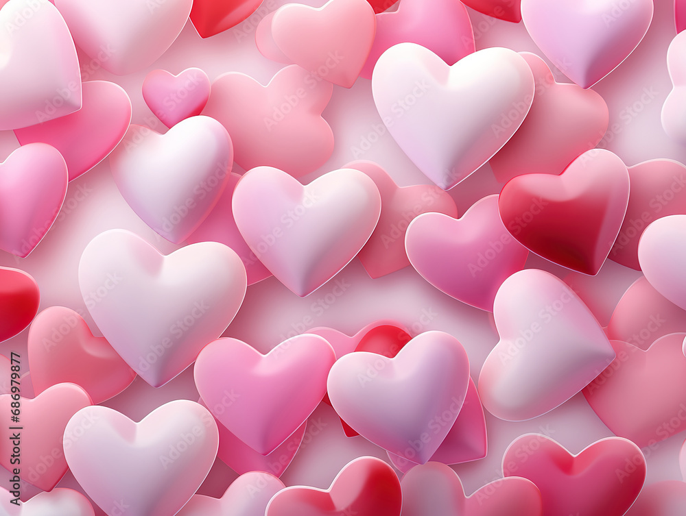 Valentines day background with hearts. Generative Ai