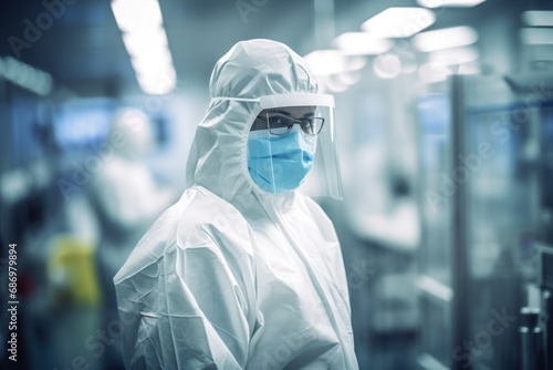 Man working at a bio medical lab 