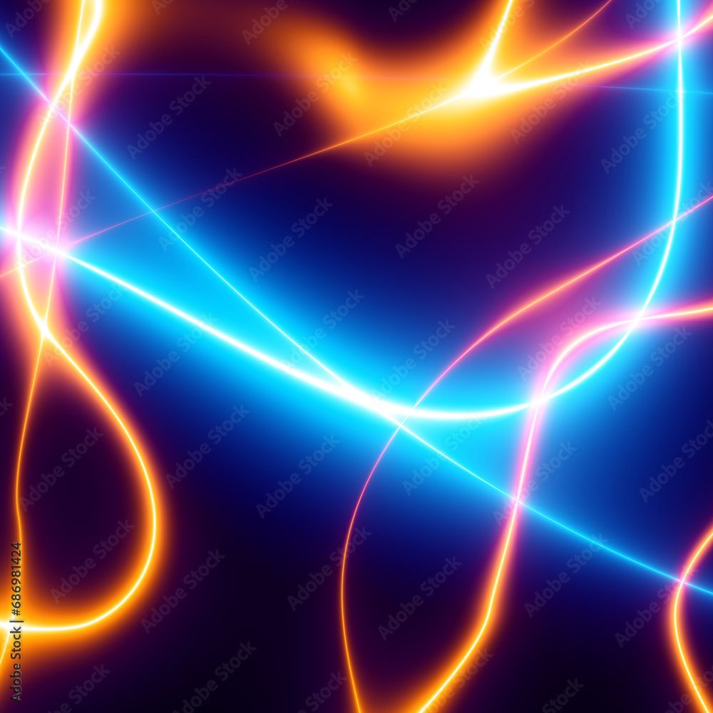 Fototapeta premium Bright glowing multidimensional plasma force field. Abstract glowing background