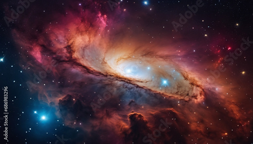Colorful Space Cloud in Galaxy Background Wallpaper