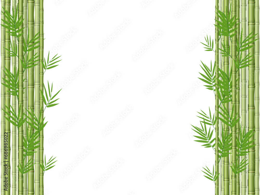 Naklejka premium Bamboo stems with leaves