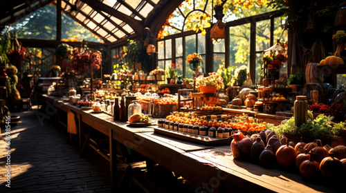 Autumn market in the old town of Vilnius, Lithuania.