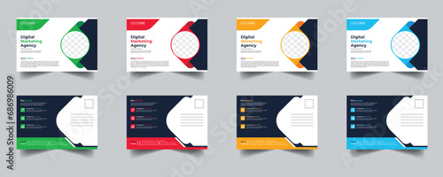 Modern Creative Corporate Post Card Template, Vector Template for Opening Invitation Editable, Professional Business Postcard Design, Event Card Design, Invitation Design, Direct Mail EDDM Template