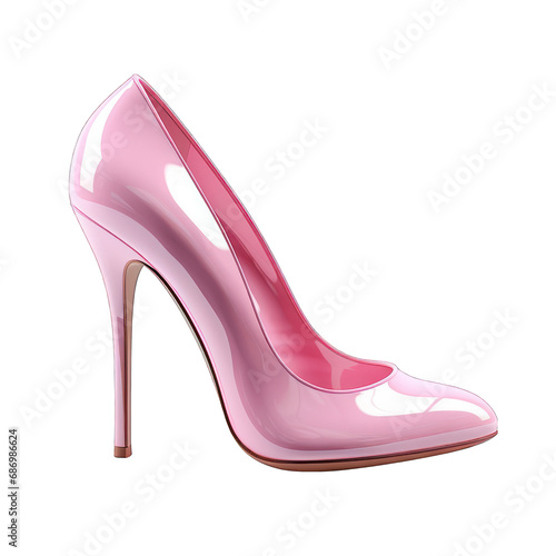 Pink High Heels Isolated on Transparent or White Background, PNG