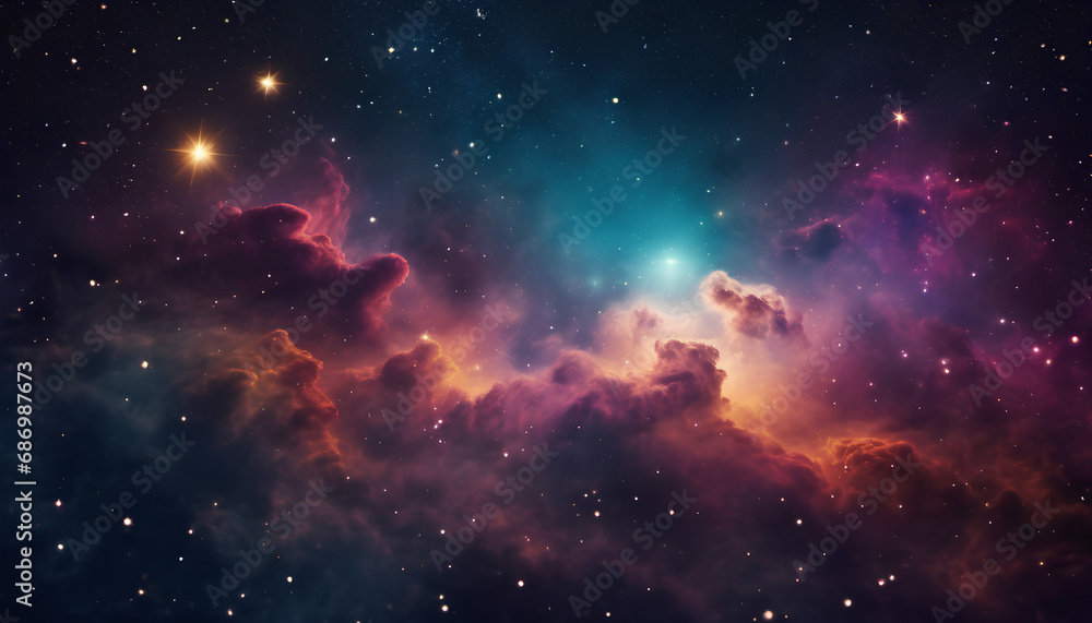 Fototapeta premium Colorful Space Cloud Star Dust in Galaxy Background Wallpaper