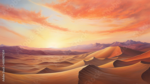 Warm Sunset Palette: AI-Crafted Serenity in the Desert