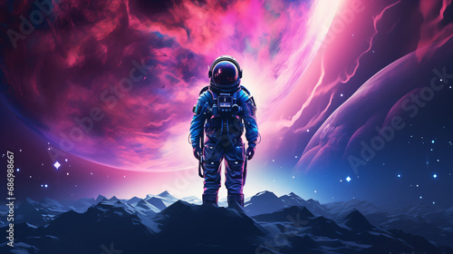 Illustration of man in space suit
