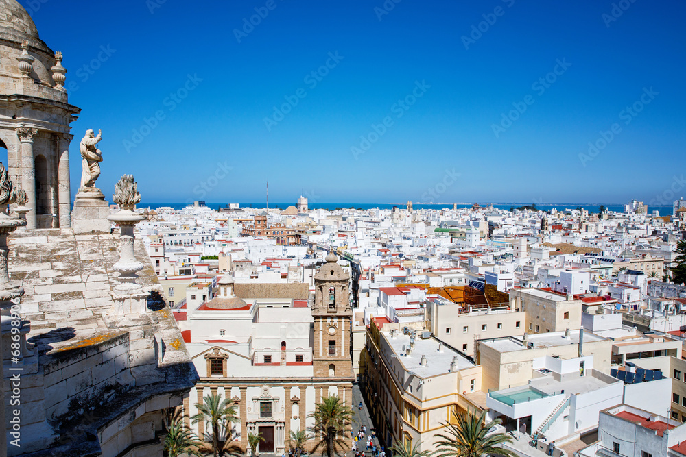 Cadiz Cathedral, Spain with an free view on the rooftops of the city