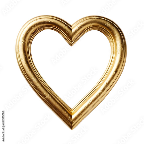 Classic heart-shaped frame with an intricate golden pattern, ideal for weddings and engagements