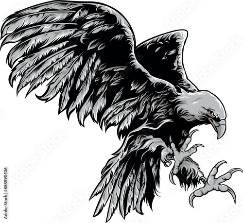 illustration vector graphic of flying eagle mascot good for logo sport ,t-shirt ,logo