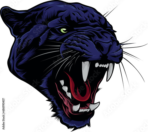  illustration vector graphic of black panther head mascot good for logo sport ,t-shirt ,logo