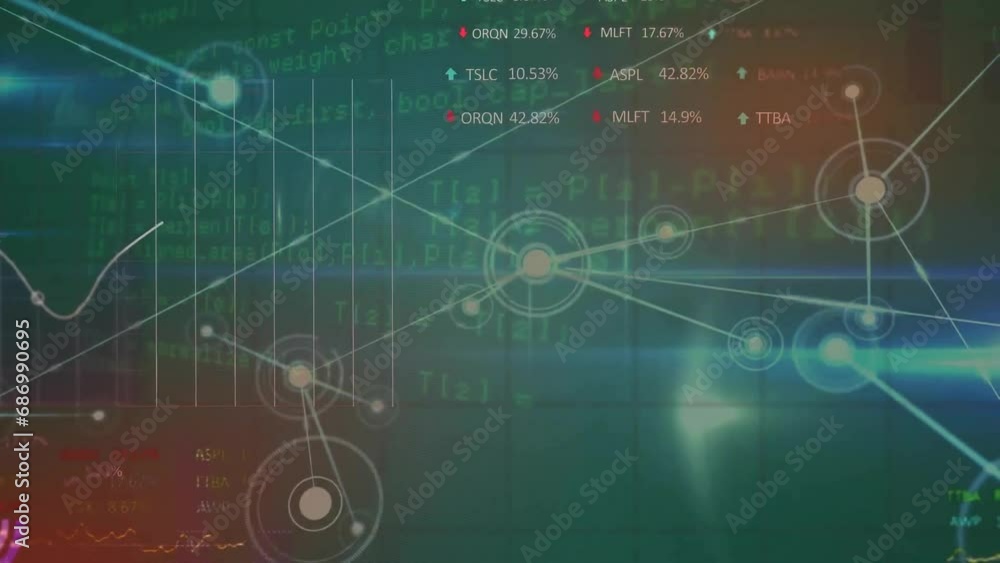 Animation of data processing over network of connections Animation of data processing over network of connections