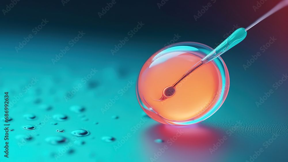 Artificial insemination or fertility treatment macro photography. Generative Ai