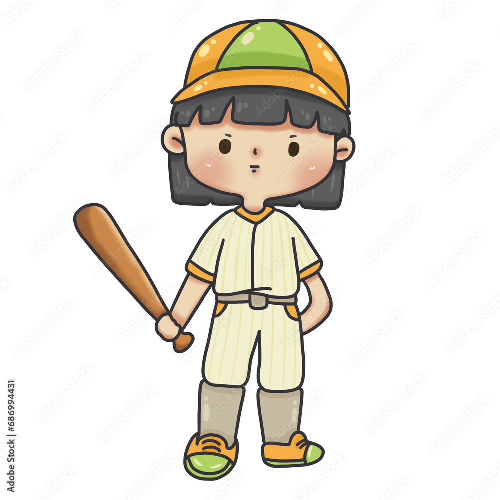 Cartoon baseball player 