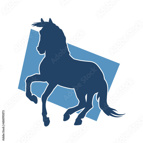 Silhouette of a horse running. Silhouette of a running stallion. 