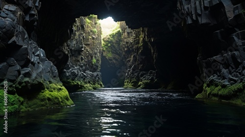 Terceira Island's Algar do Carvao Cave in the Azores photo