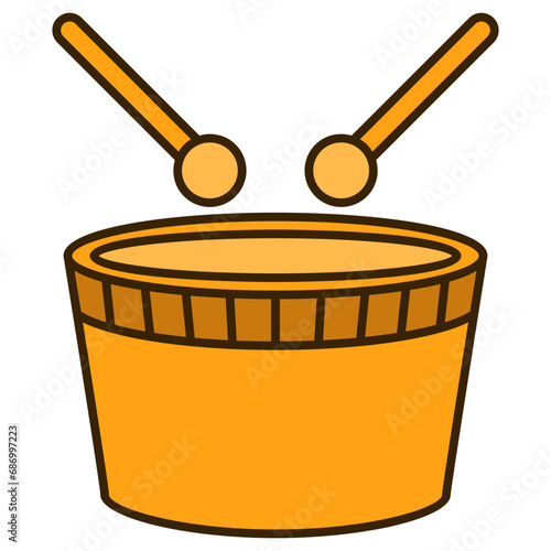 drum and drumsticks